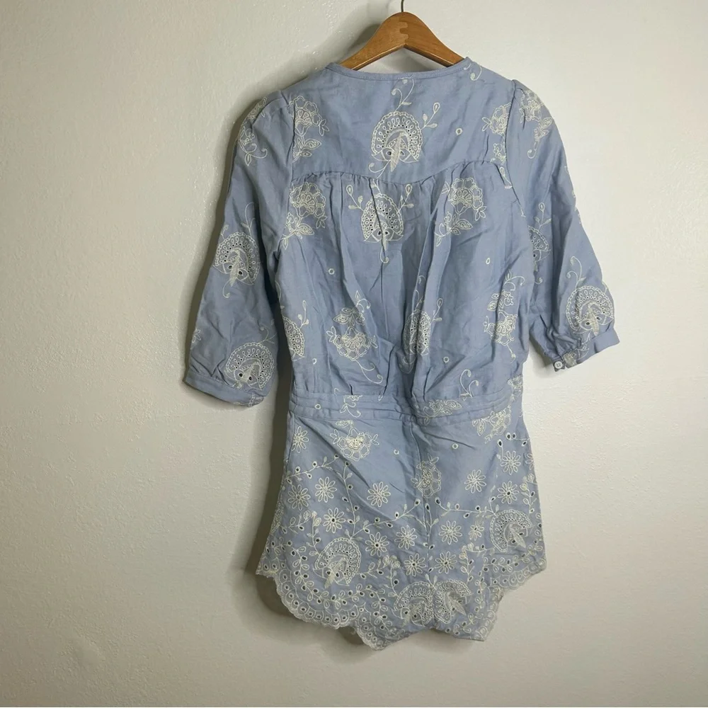 Spell & The Gypsy Casablanca Chambray Embriodered Romper Size Extra Small - Picture 5 of 14